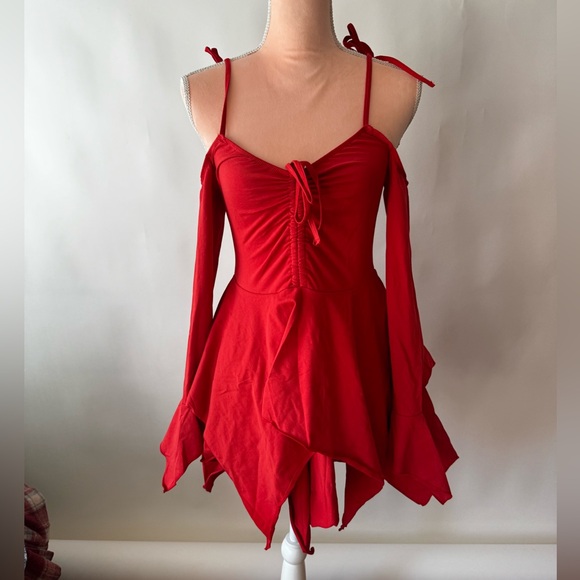 Dolls Kill current mood F is For Fairies™ Handkerchief Dress - Red - Picture 2 of 10